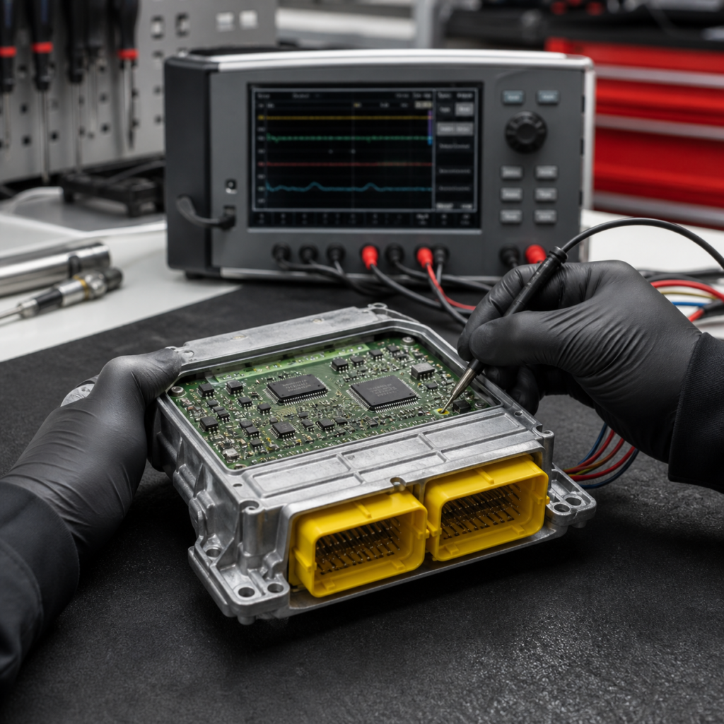 Airbag SRS Steuergerät Reparatur und Prüfung auf dem Elektronik-Prüfstand