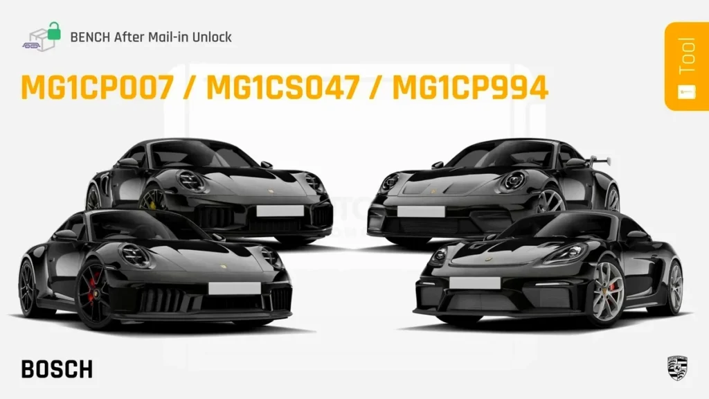Porsche MG1 – Bench po odblokowaniu